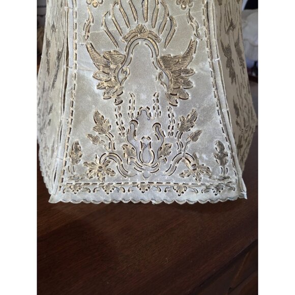 Vintage Rawhide Lampshade Hand-Sewn Panels Western Rustic Spanish Revival - Picture 5 of 10